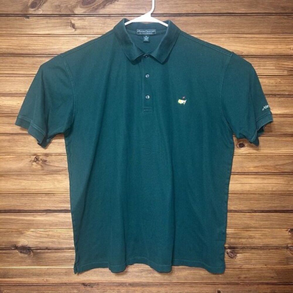 Masters Golf Shirt Mens Size XL Green Polo Golf 60s Two Ply Mercerized